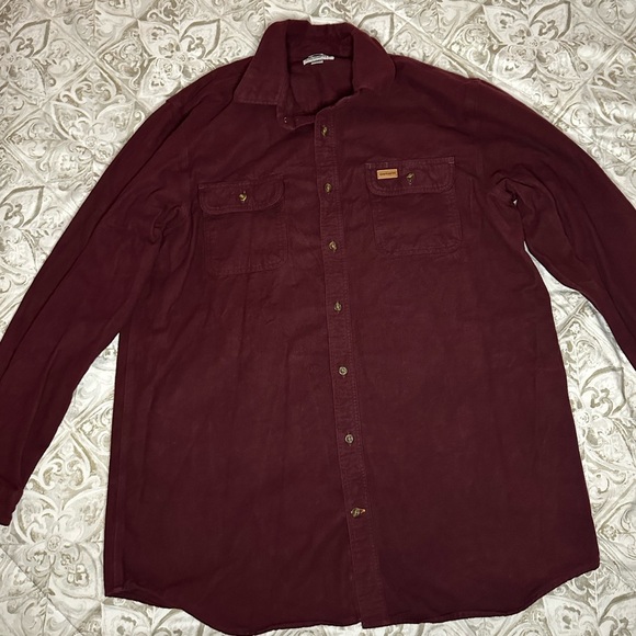 Carhartt Other - Carhartt Maroon Button Down 100% Cotton